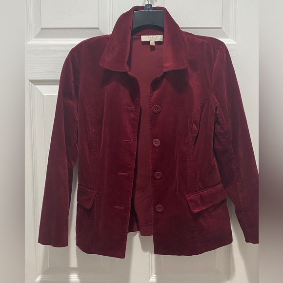 Talbots wine color stretch corduroy jacket. - Picture 2 of 7